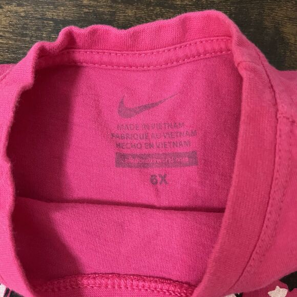Nike Girls Youth Pink T-Shirt Size 6X Athletic Tee - Picture 3 of 4